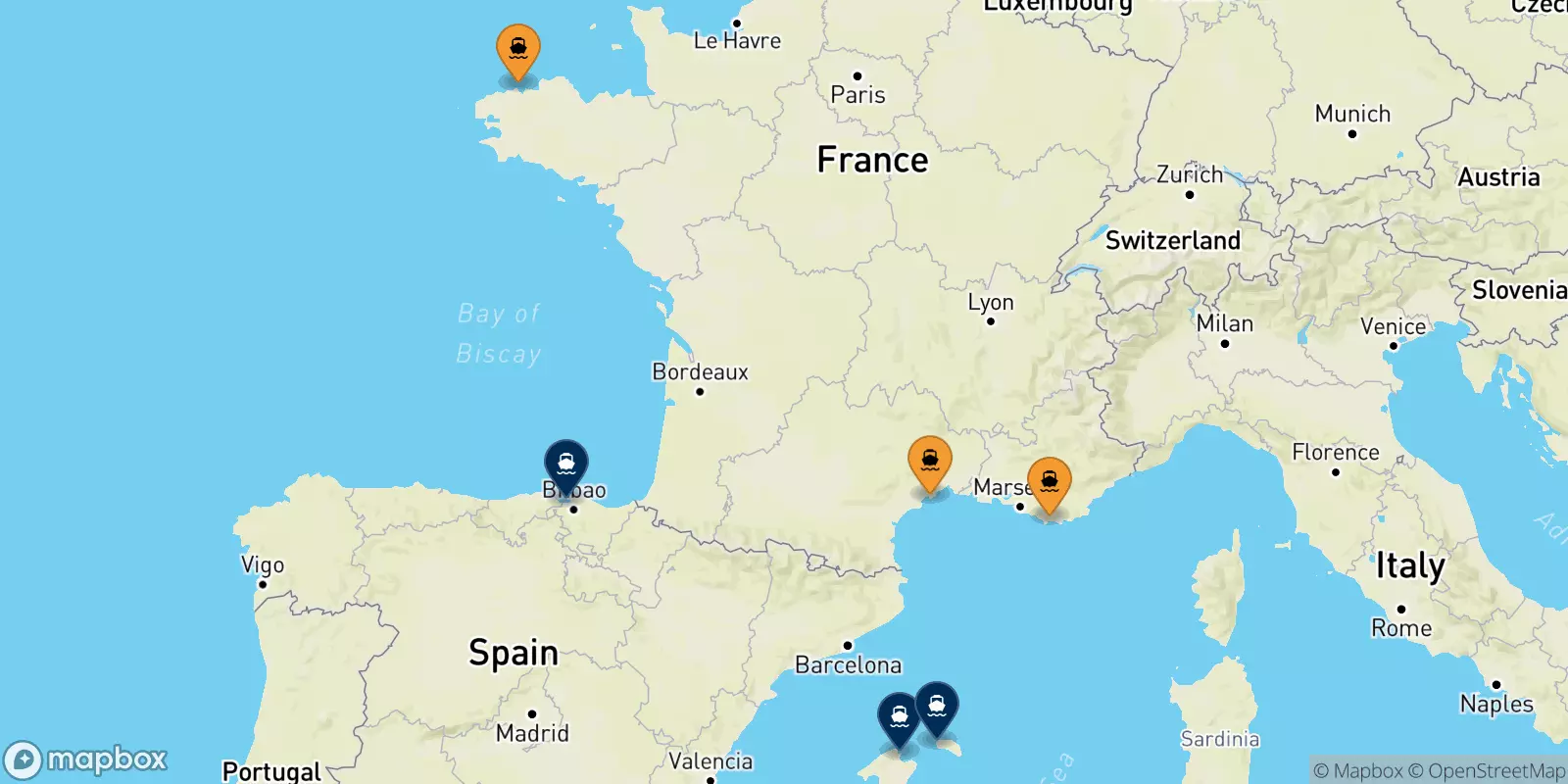 Ferries de Francia a España