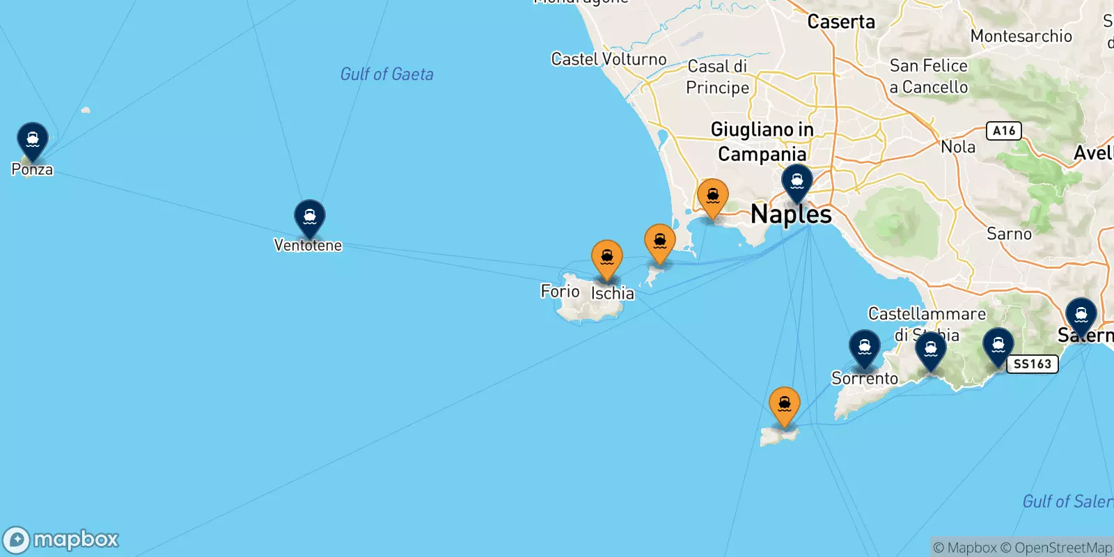 Ferries de Golfo De Nápoles a Italia