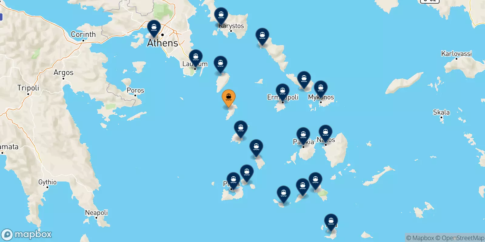 Ferries de Kythnos a Grecia