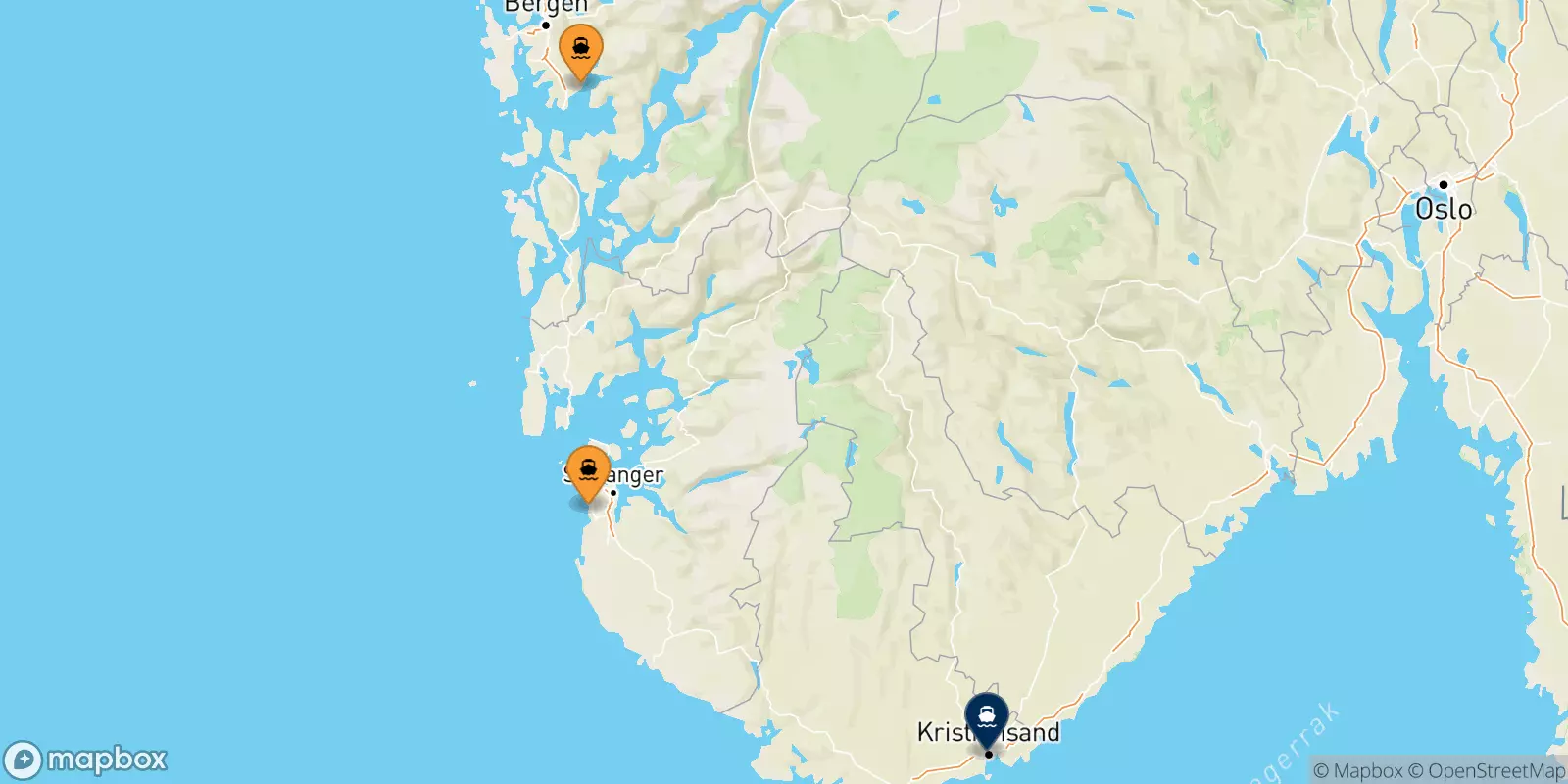 Ferries de Noruega a Kristiansand