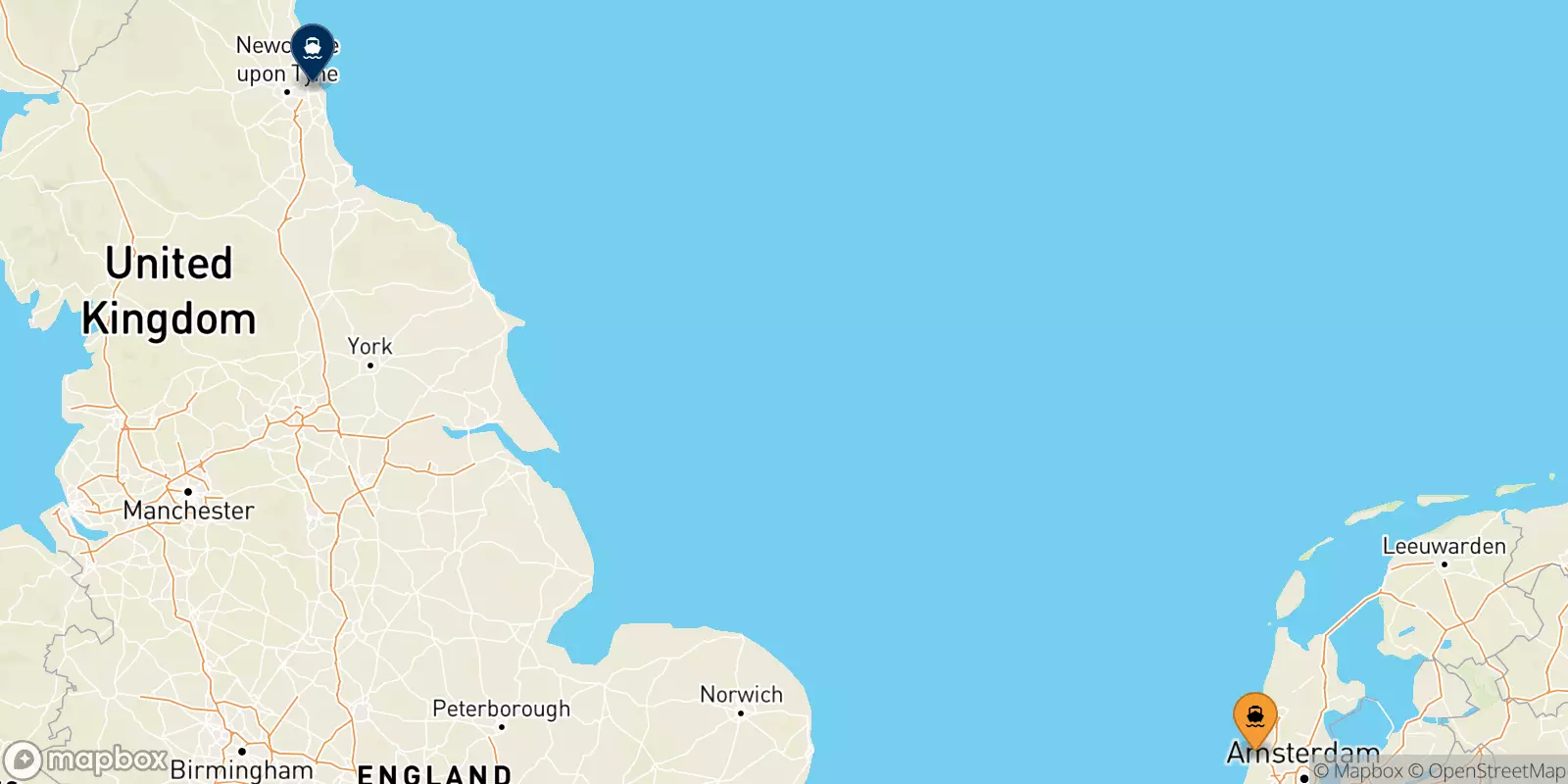 Ferries de Países Bajos a Newcastle