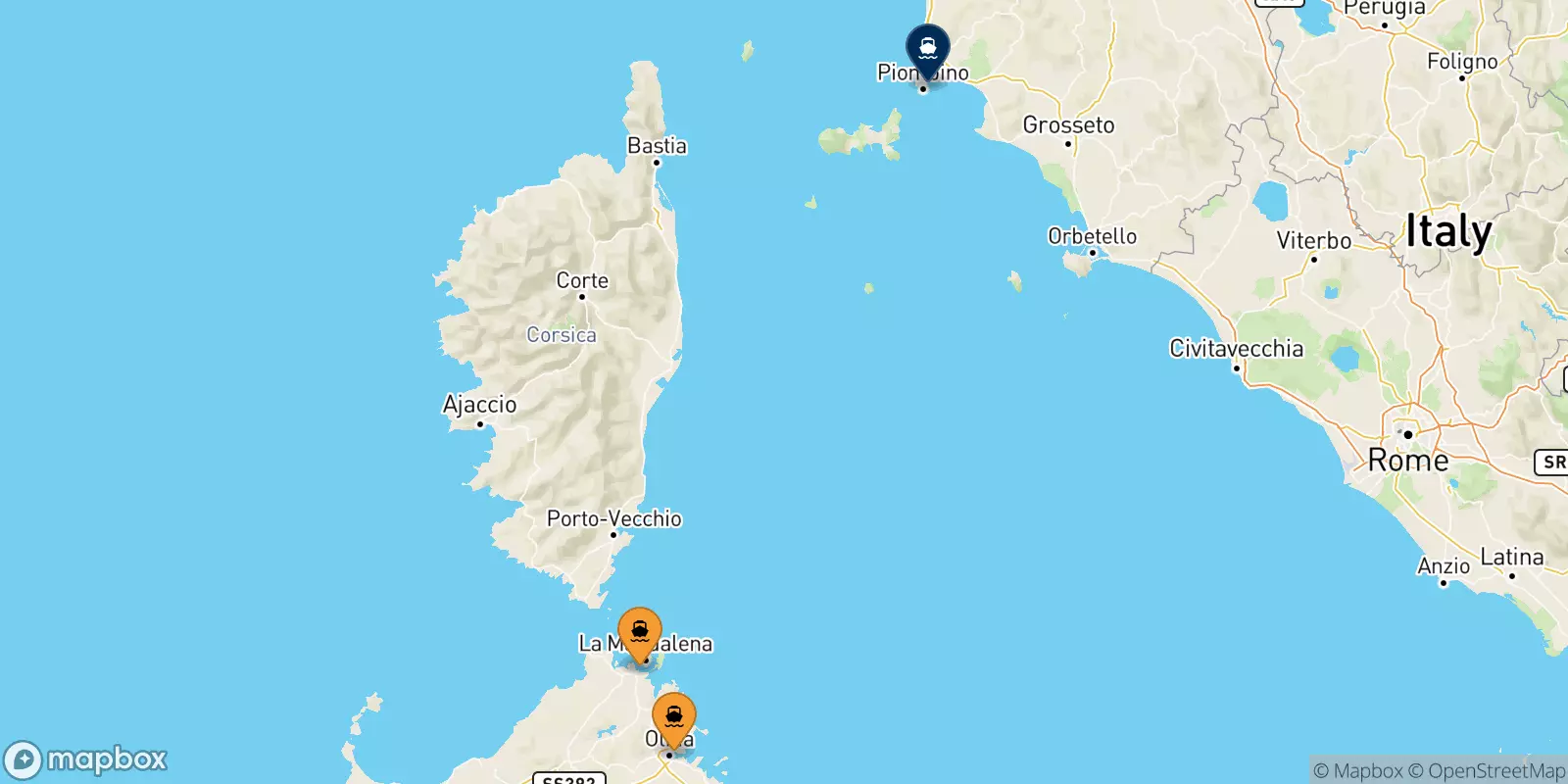 Ferries de Cerdeña a Piombino