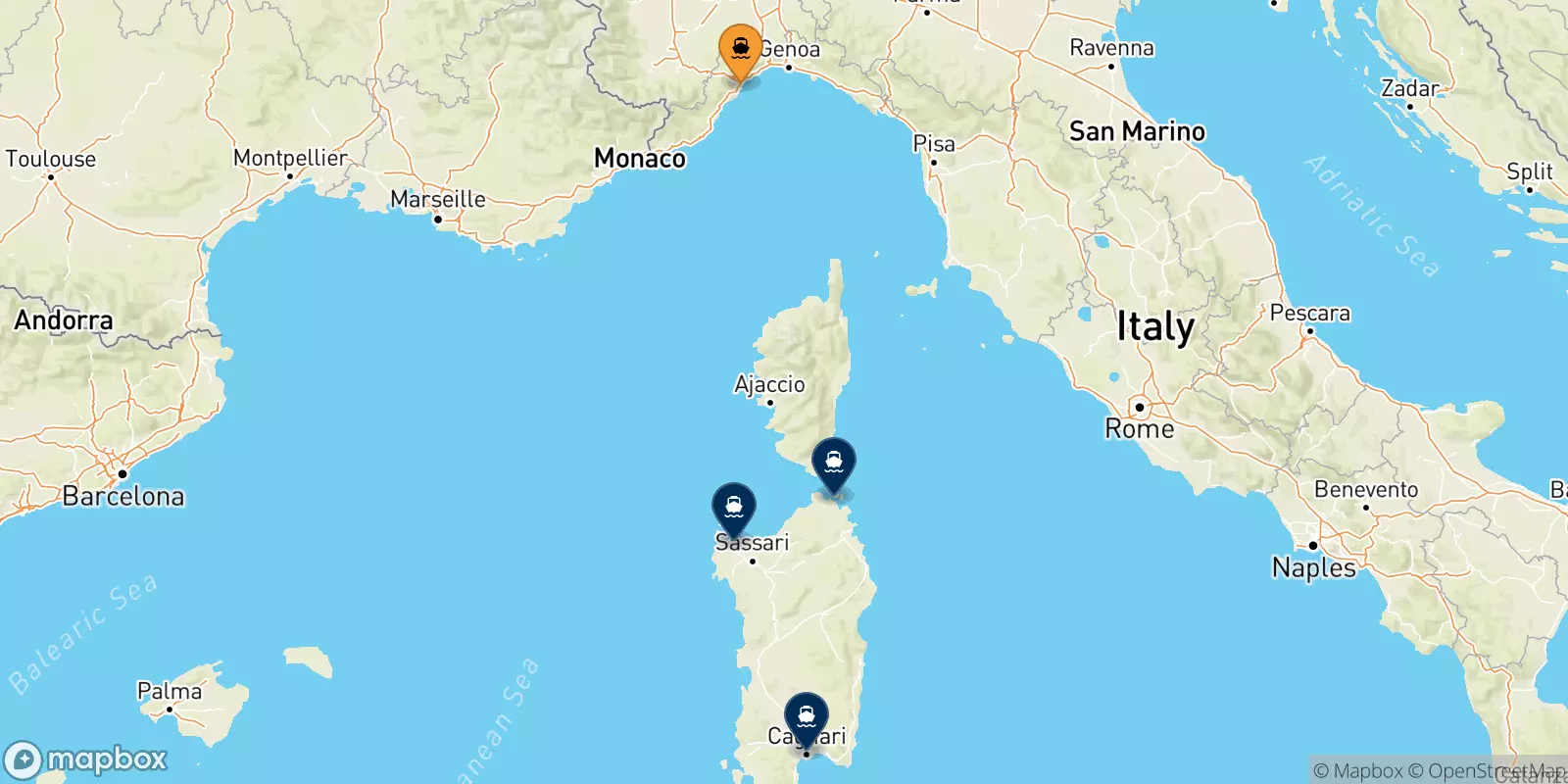 Ferries de Savona a Italia