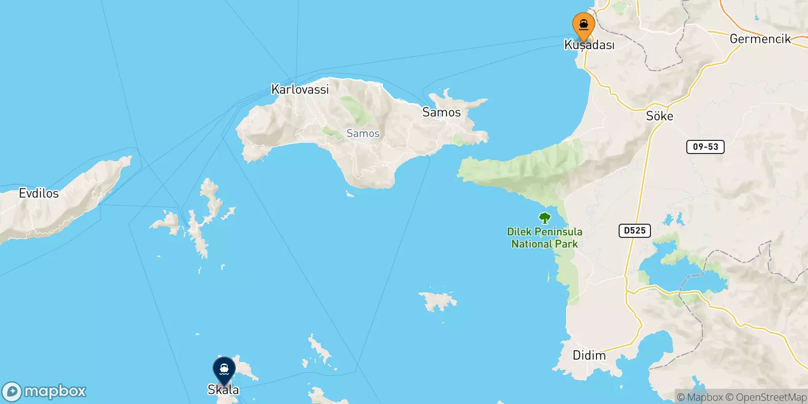 Ferries de Kusadasi a Patmos