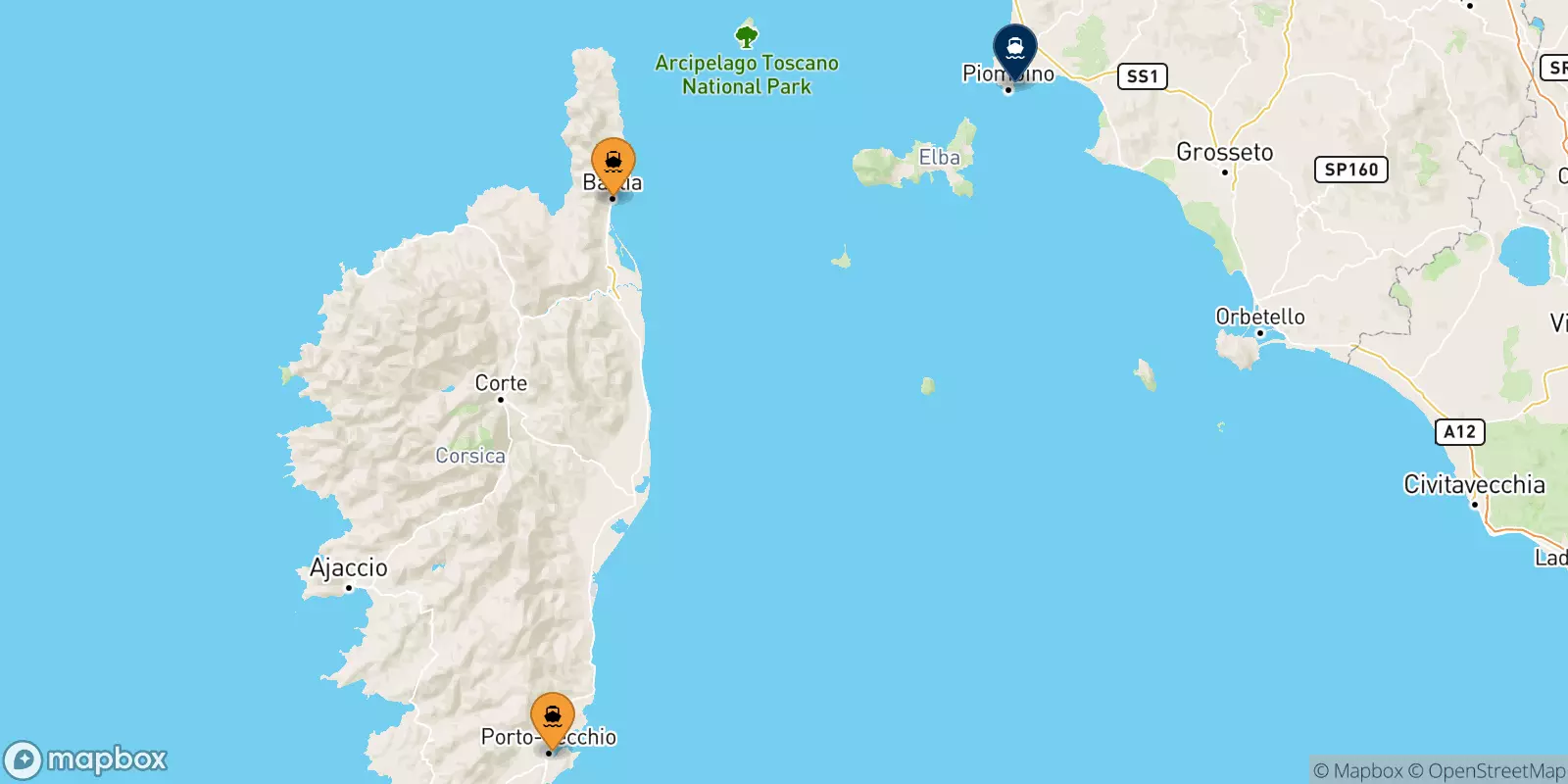 Ferries de Córcega a Piombino