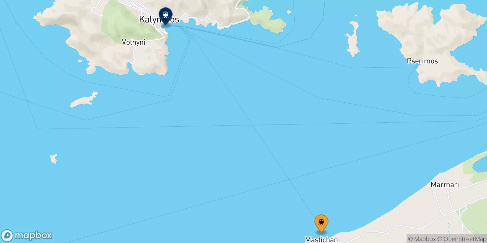 Ferries de Pserimos a Kalymnos