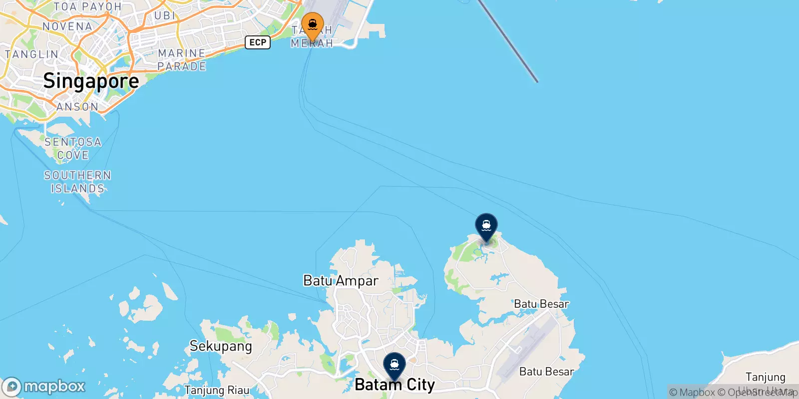 Ferries de Tanah Merah a Batam