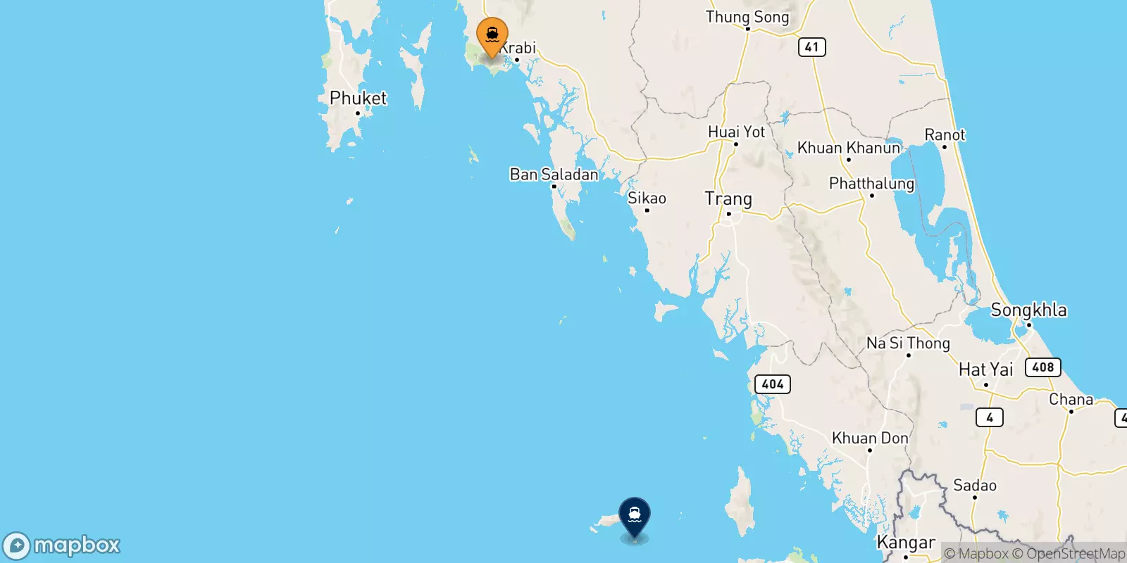 Ferries de Ao Nang (Nopparat Thara Pier) a Koh Lipe (Bundhaya Pier)