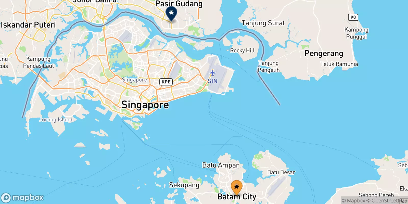 Ferries de Batam Centre a Malasia