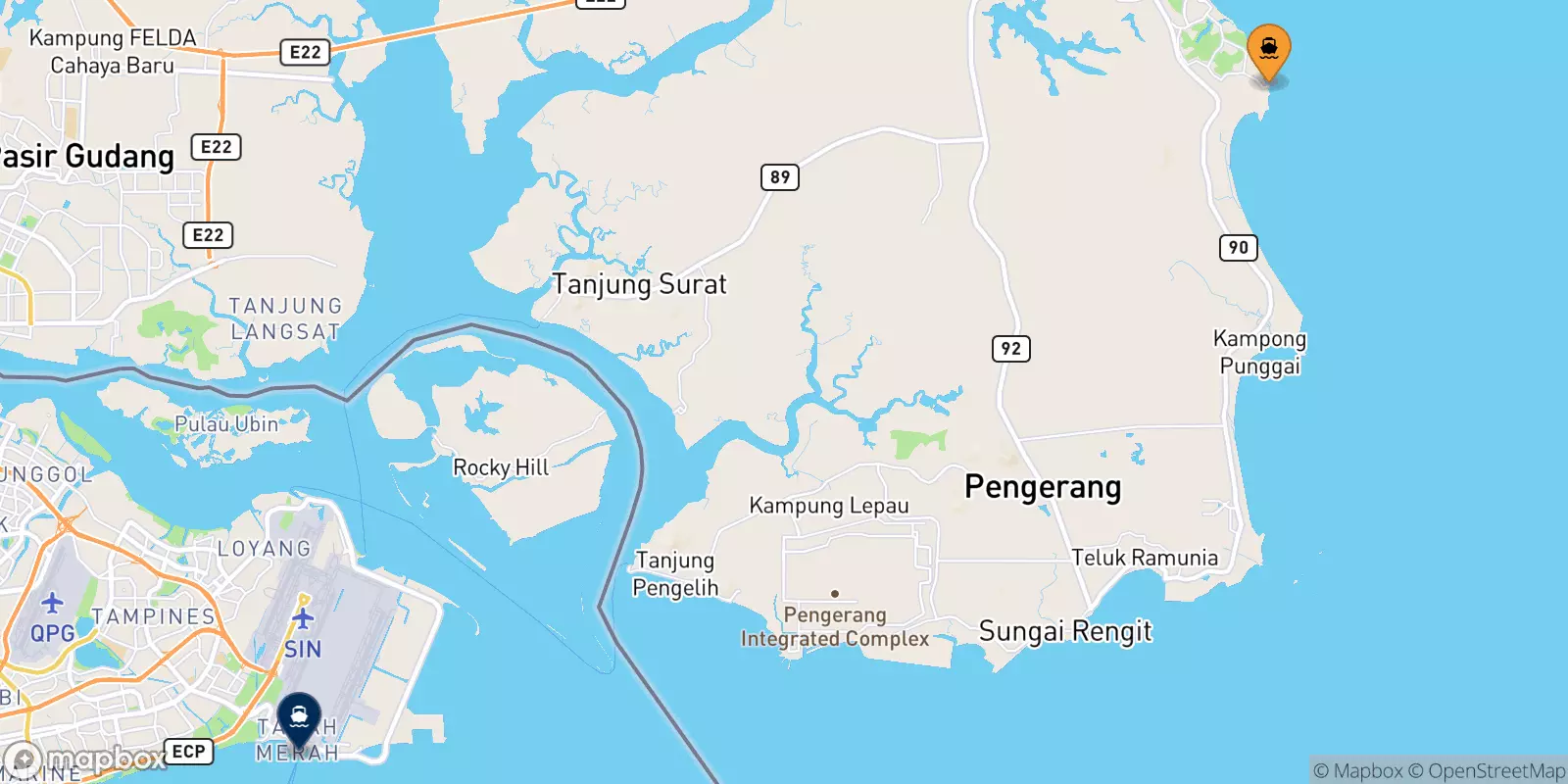 Ferries de Desaru a Tanah Merah